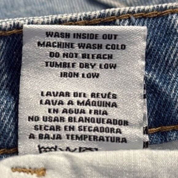 Jelly Jeans Blue 100% Cotton Light Wash Factory Distressed High Rise Denim Short - Picture 15 of 15